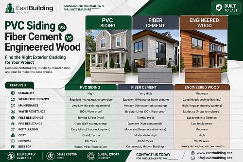 PVC Siding vs Fiber Cement vs Engineered Wood: Total Cost Comparison